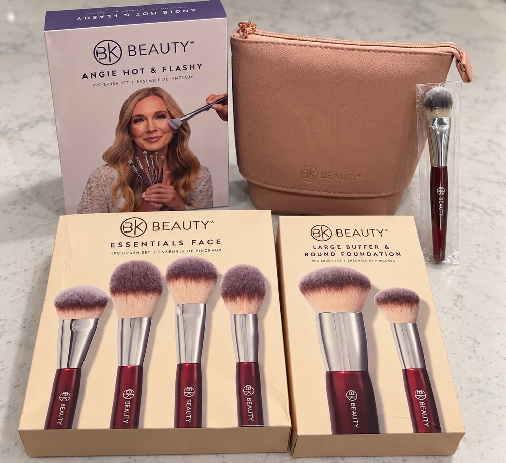BK Beauty 14 Brush Bundle + Bag Essentials Face Angie Hot & Flashy 109 NEW